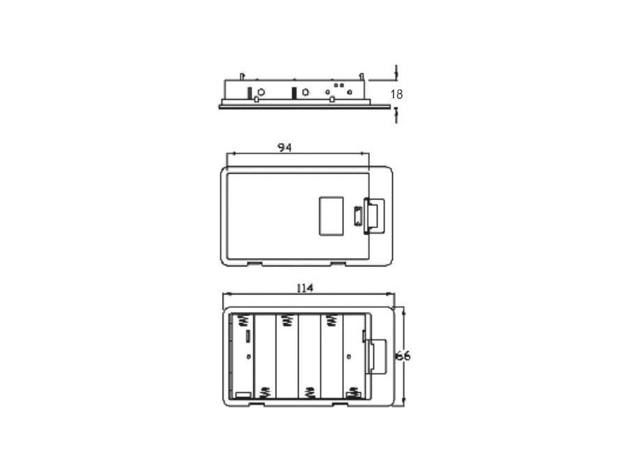 Batteriholder til 6xAA bat. lukket (m. ledning)