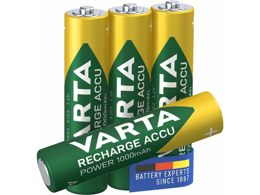 NiMH AAA/HR03 batteri - 1,2V / 1000mAh, ReadyToUse (4 stk.)