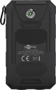 Powerbank 8.0 med solcelle og lygte - 8.000mAh, Sort