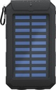 Powerbank 8.0 med solcelle og lygte - 8.000mAh, Sort