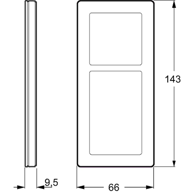 LK Fuga ramme PURE 66 glas 2½m - sort