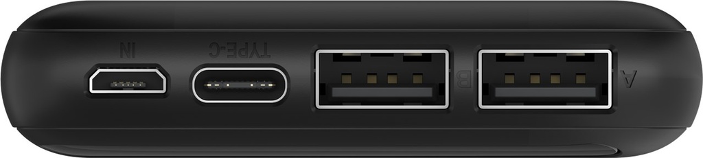 Slimline Powerbank m. LED display - 5V / 2,1A, 10000mAh