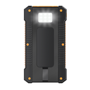 Powerbank m. solcelle og lygte - 8.000mAh, Sort