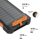 Powerbank m. solcelle og lygte - 8.000mAh, Sort