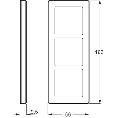 LK Fuga ramme PURE 66 glas 3x1m - sort
