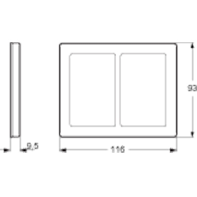 LK Fuga ramme PURE 66 glas 2x1½m - sort