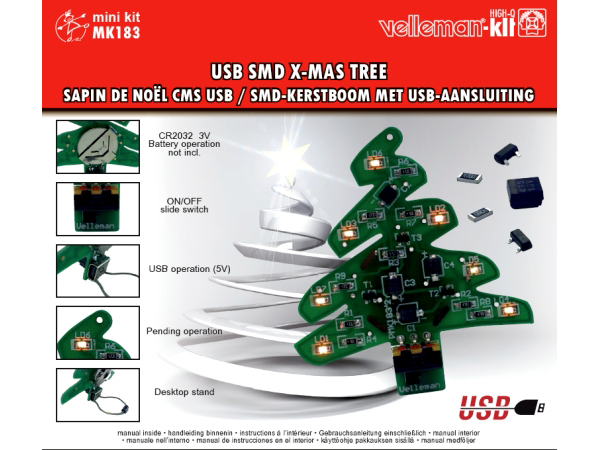 WSSA1783 - USB SMD juletræ