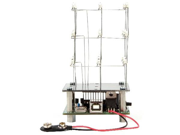 WSL193 - 3D LED kube, 3x3x3 røde LED, programmerbar via USB