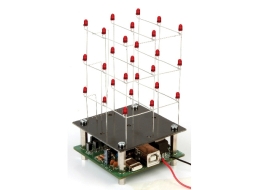 WSL193 - 3D LED kube, 3x3x3 røde LED, programmerbar via USB