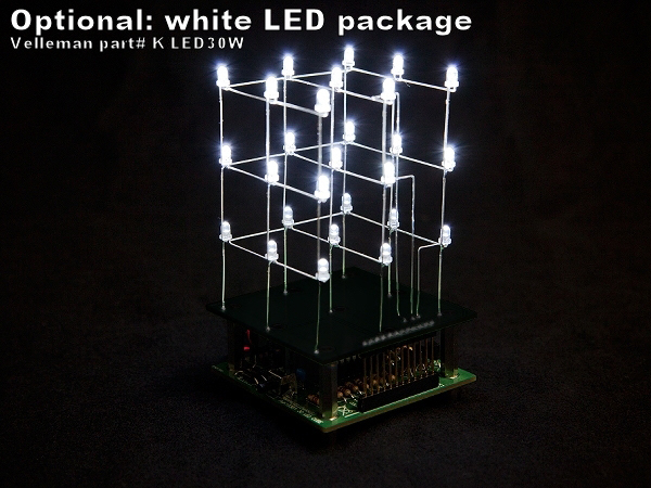 WSL193 - 3D LED kube, 3x3x3 røde LED, programmerbar via USB