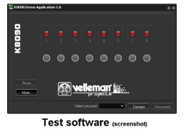 WSI8090 - 8 kanals USB relæ kort