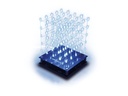 WSL8018B - 3D LED kube, 5x5x5 blå LED, programmerbar via USB