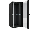 19" netværk rackskab - 22U, B800xD800mm m. glaslåge, Sort