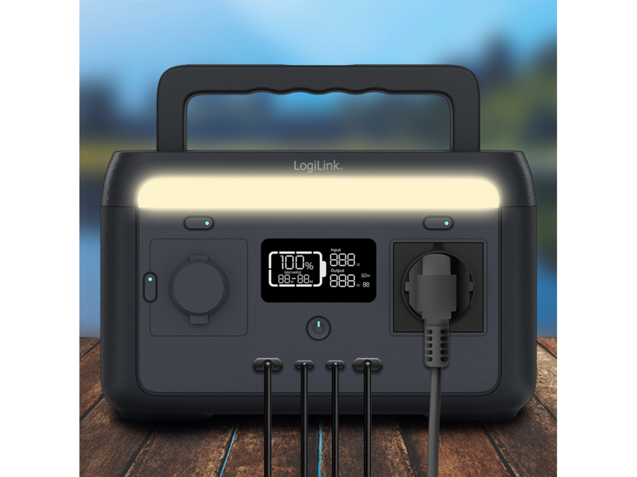 Bærbar UPS power station - 300W, 4xUSB, 1xCEE7/4 1xCigar
