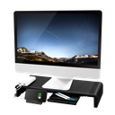 Monitorstand m. USB hub - 420-520mm, foldbar, USB 3.0+USB-C