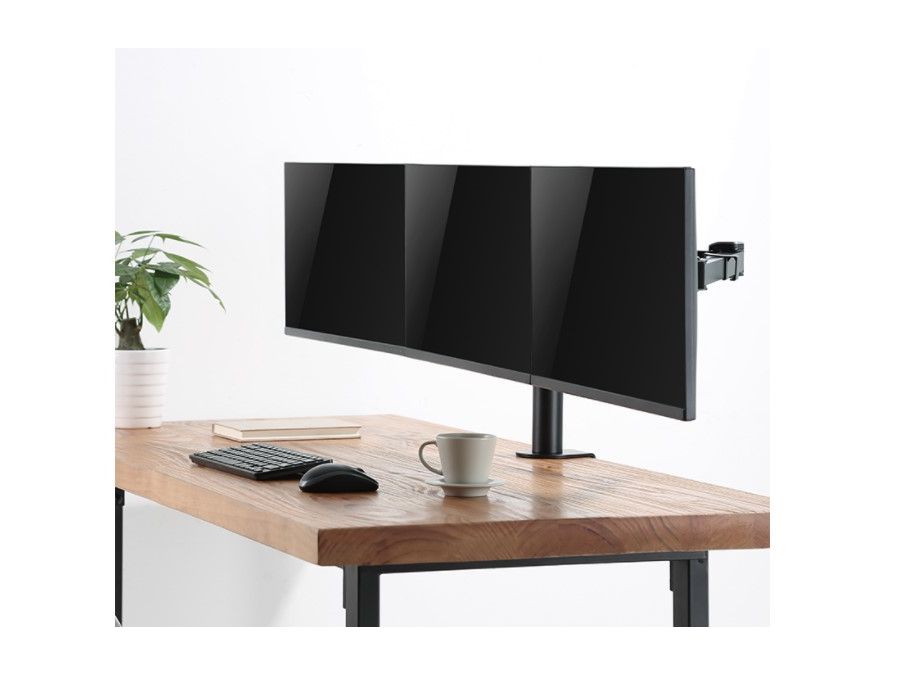 Triple monitor bordbelsag - 17-27" VESA 75x75/100x100 Stål