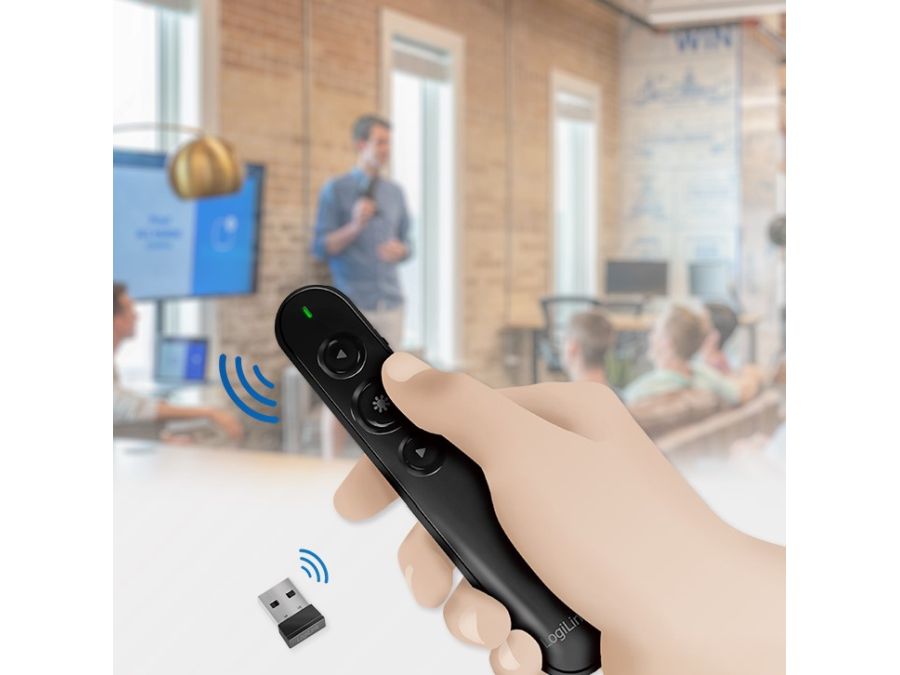 Trådløs USB presenter m. laser pointer - 2,4GHz, 10m