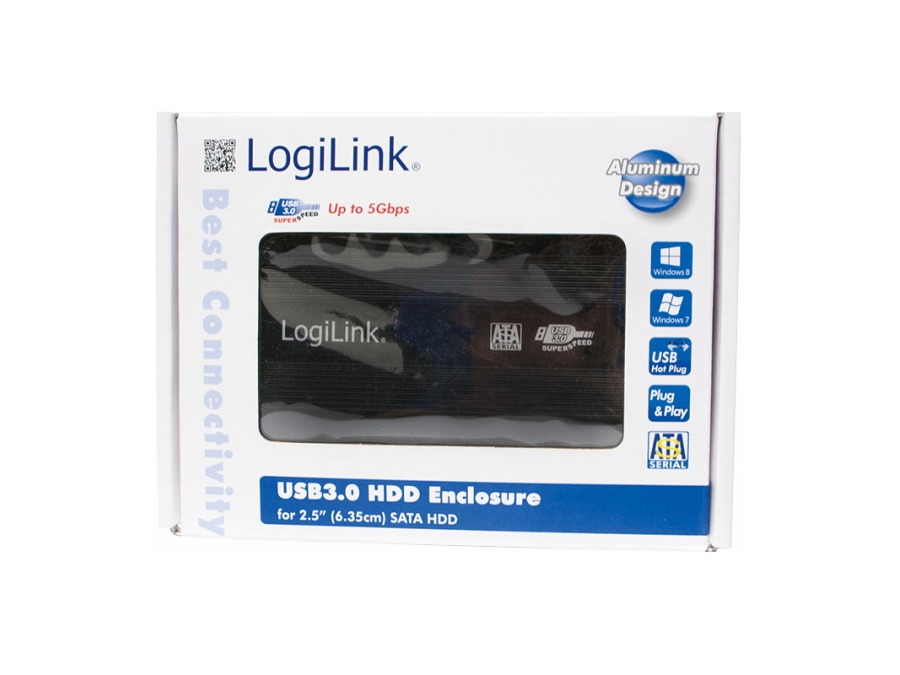 Ekstern 2,5" HDD/SSD kabinet - USB 3.0 / SATA, Sort