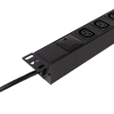 19" El-rackpanel - 8 x C13 (IEC320) hun, Sort (2m)