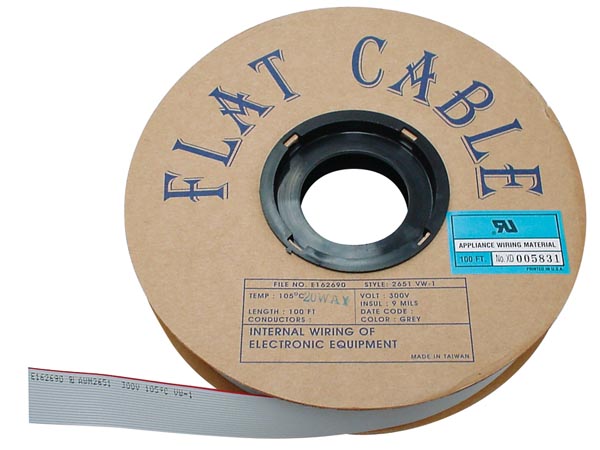 Fladkabel - 20 pol 1,27mm AWG28, Grå (metervare)