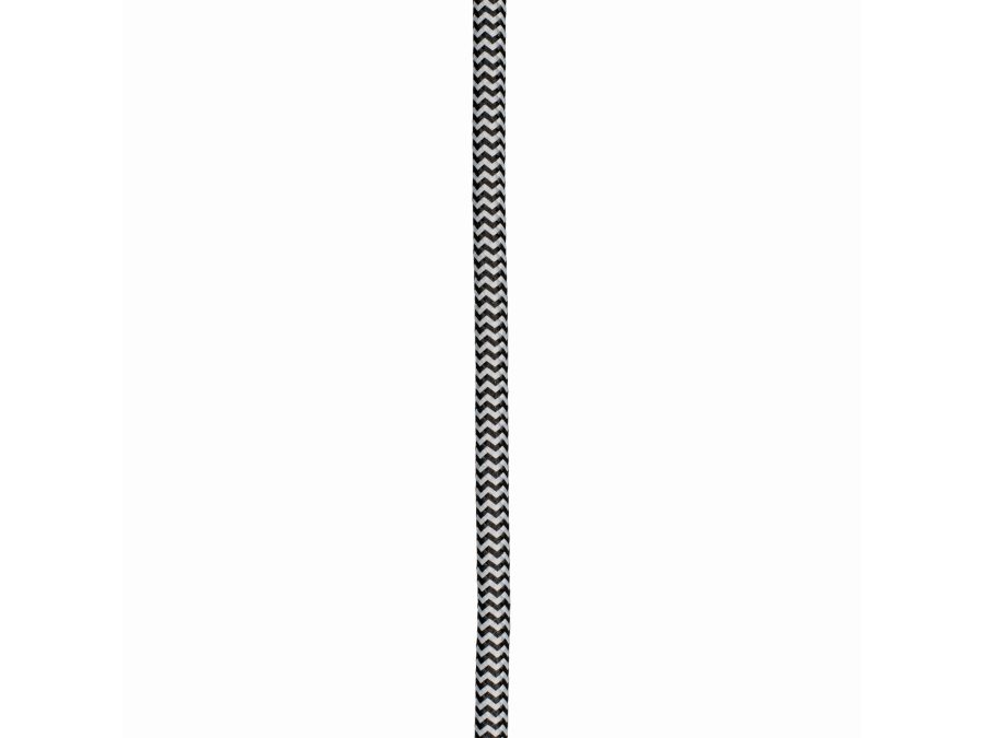 Stofledning - 3x0,75mm², SORT/HVID sildeben (3m)