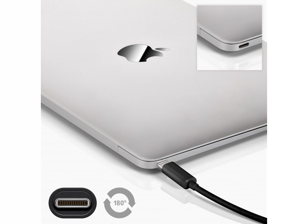 USB 3.1 SuperSpeed kabel - 2 x USB-C han (3A), Sort (1m)