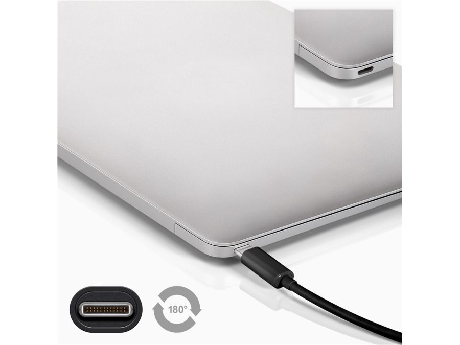 USB 3.0 SuperSpeed kabel - A han til USB-C han, 3A Sort (3m)