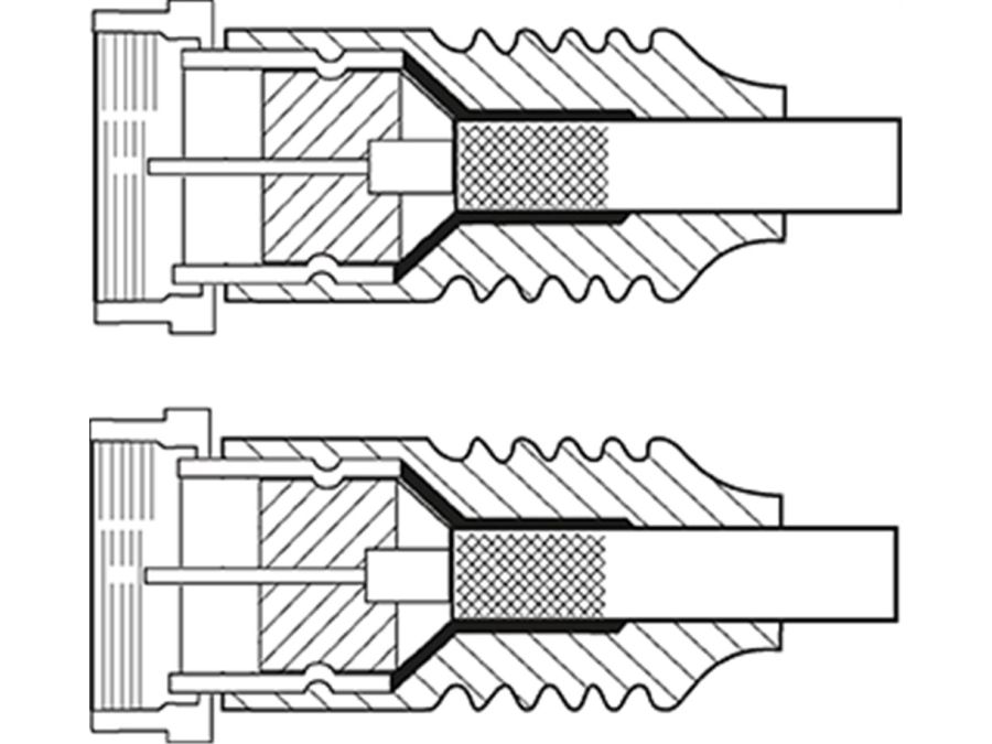 Antennekabel (class A+) - 2 x F han, 3 x skærm, Hvid (1m)
