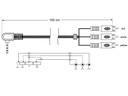A/V kabel - 3,5mm 4 pol JACK han til 3 x RCA han (1,5m)
