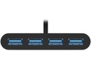 USB-C hub - 1 x USB-C til 4 x USB-A 3.0, Sort
