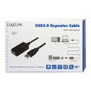 USB 2.0 Repeaterkabel - A han til A hun, Sort (10m)