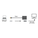 DisplayPort adapter - DP han til VGA hun (0,2m)