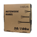 UTP netværkskabel - CAT6, massiv CCA, GRÅ (100m)