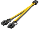 PCIe strønforsyningskabel - 8-Pin hun til Dual 6+2 han