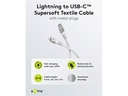 USB-C til Lightning Supersoft PD Tekstilkabel, 3A, Hvid (1m)