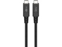 USB 4.0 Gen 3x2 kabel - 2xUSB-C han 5A (240W) Sort (0,7m)