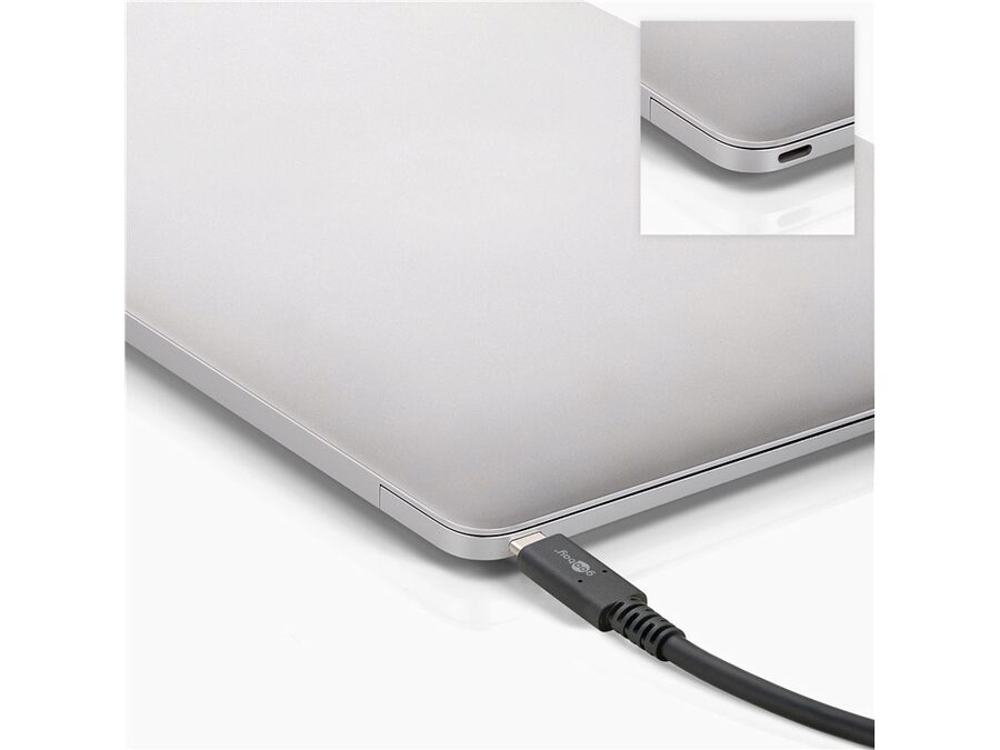 USB 4.0 Gen 3x2 kabel - 2xUSB-C han 5A (240W) Sort (0,7m)