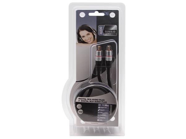 Digital audiokabel - 2 x RCA(Phono) han - Prof. (1,5m)