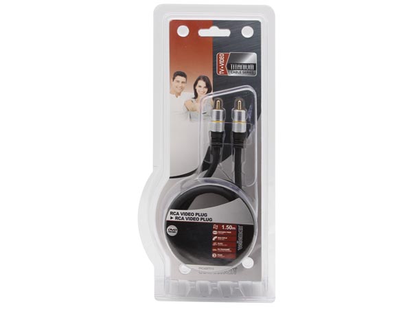 Videokabel - RCA(Phono) han til RCA(Phono) han (1,5m)