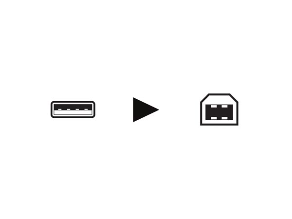 USB 2.0 kabel, prof. - A han til B han, Sort (1,8m)