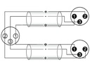 XLR kabel - 3P XLR hun > 2 x 3P XLR han, Sort (1,5m)