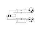 Audiokabel - 3,5mm stereo JACK han til 2 x XLR han (3m)