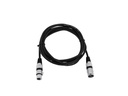 XLR kabel - 3P XLR han til 3P XLR hun, Sort (3m)