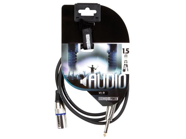 XLR kabel - XLR han til 6,35mm mono JACK han (1,5m)