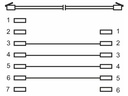 ISDN telefonledning - RJ11(6P4C) til RJ45(8P4C), Sort (6m)