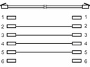 Telefonledning - 2 x RJ11(6P4C) han, Sort (10m)