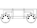 Midi audiokabel - 2 x 5 pol 180° DIN han, Sort (6m)
