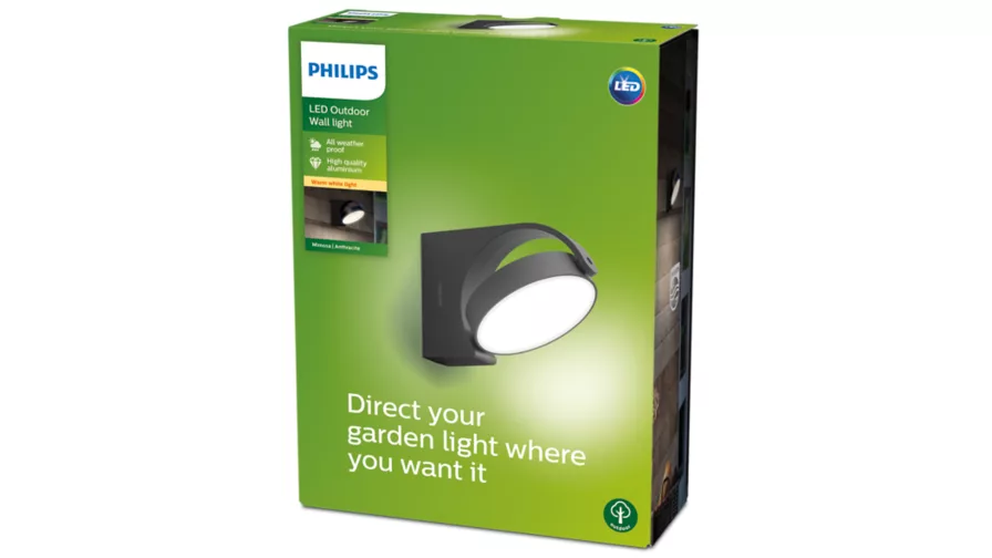 PHILIPS Mimosa væglampe 7W LED 2700K IP44 Antracit