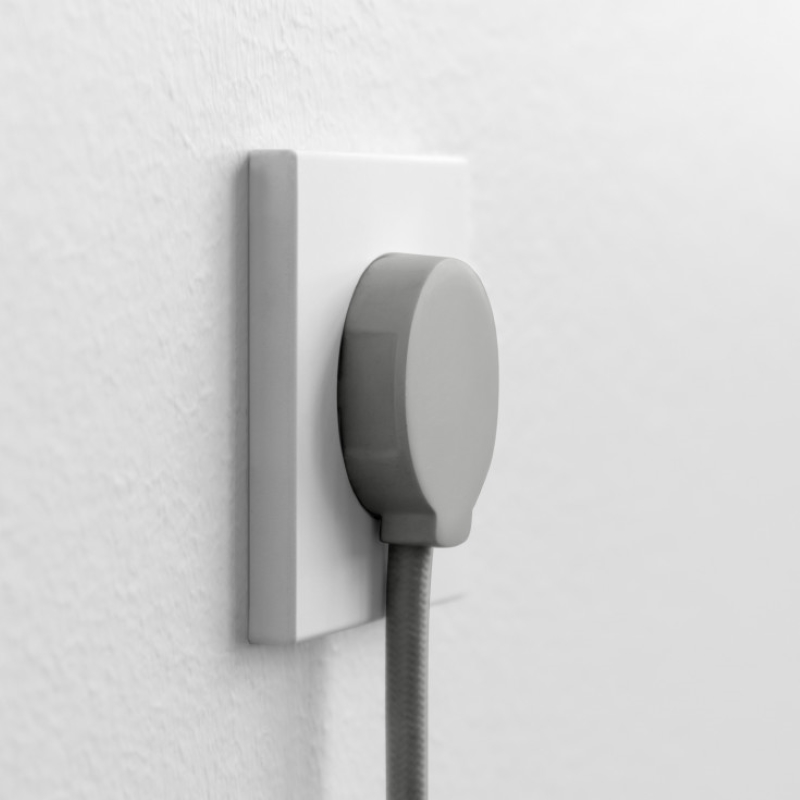 NORM flad stikprop, grå - Schuko