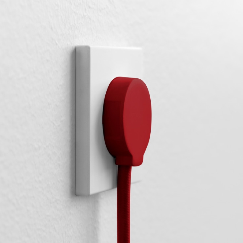 NORM flad stikprop, rød - Schuko